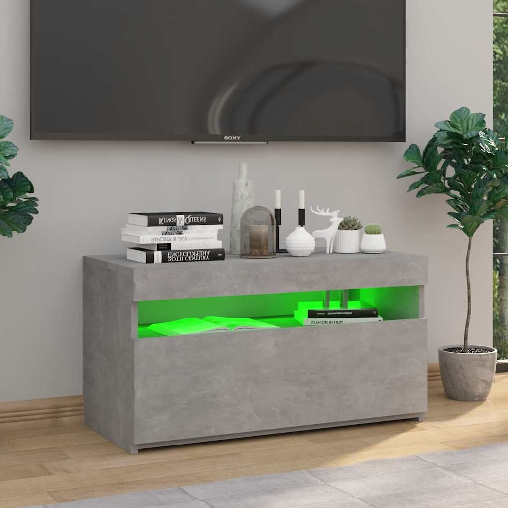 TV-meubel met LED 75x35x40 cm betongrijs - 71% Korting!