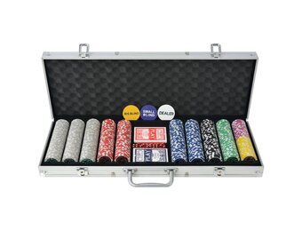 vidaXL Pokerset met 500 chips aluminium