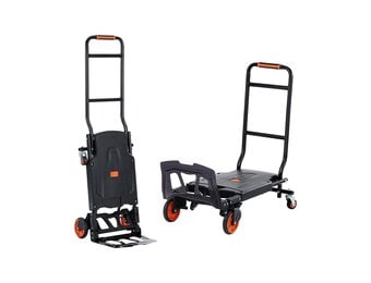 VEVOR 2-in-1 opvouwbare zakkenvrachtwagen 136kg laadvermogen transportvrachtwagen aluminiumlegering & koolstofstaal zakkenvrachtwagen platformvrachtwagen voor binnen buitenlaad transporttaken