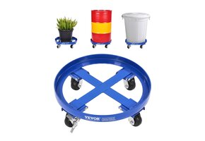 Steekwagen Vaten 250L | 907kg | Zware Kwaliteit | 4 Zwenkwielen | Blauw | -41%