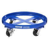 VEVOR Steekwagen voor vaten 250,03 l draagvermogen 907 kg Steekwagen voor zware toepassingen met dwarsbalken en 4 draaibare wielen, voor het vervoer van vaten in het magazijn, blauw