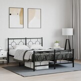 Metaal Bedframe Zwart 135x190 cm - 47% Korting