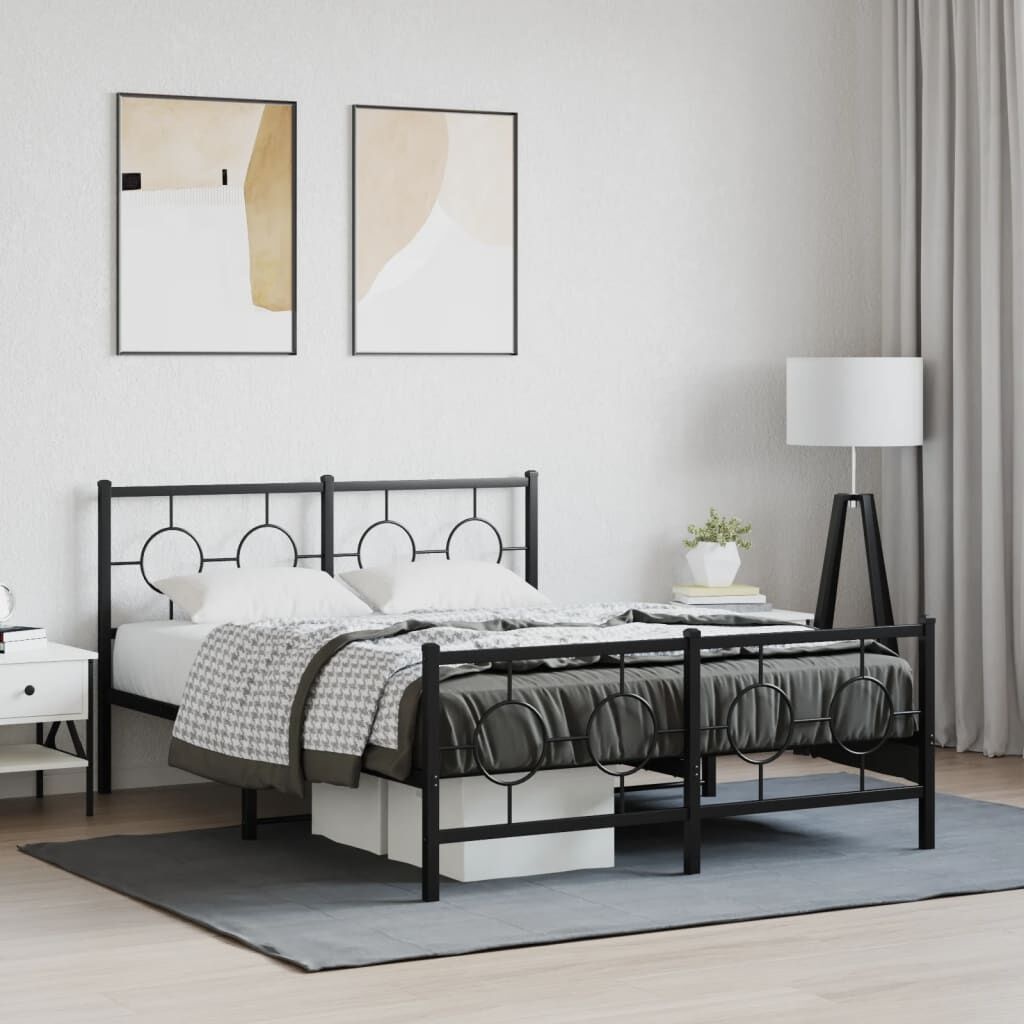 Metaal Bedframe Zwart 135x190 cm - 47% Korting