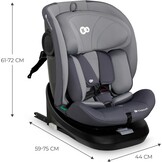Kinderkraft I-GROW I-SIZE 40-150 cm Autostoeltje 0-36 kg, 360 draaien, met Isofix, afstelbare hoofdsteun 12 verstelniveaus, Extra veiligheidsvoorzieningen, Groep 0/1/2/3, tot 12 jaar, Grijs