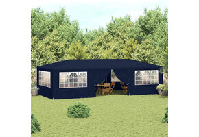 Retourtje: Blauwe Partytent 4x9m met Zijwanden (35% Korting!)