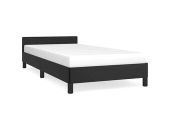 vidaXL Bedframe met hoofdeinde zonder matras 90x200 cm zwart