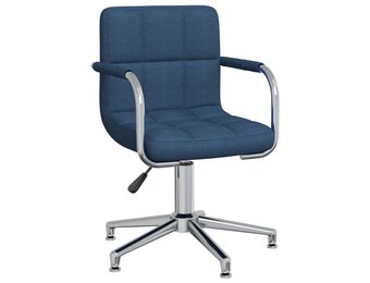 vidaXL Eetkamerstoel draaibaar stof blauw
