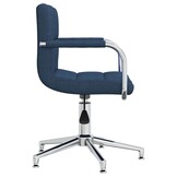 vidaXL Eetkamerstoel draaibaar stof blauw