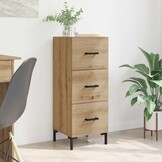 vidaXL Dressoir met lade Artisan Eiken 34,5 x 34 x 90 cm Bewerkt hout