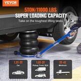 VEVOR 5 Ton Pneumatische Krik Bereik 140-470 mm Pneumatische Hefkrik 0,8-1,0 MPa 3 Luchtkussens Lange Verstelbare Handgreep Snelheffen voor Auto Reparatie Onderhoud SUV Werkplaats Garage
