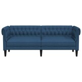 vidaXL Driezitsbank Chesterfield-stijl stof blauw