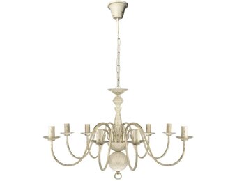 vidaXL Kroonluchter wit metaal 8 x E14 lampen
