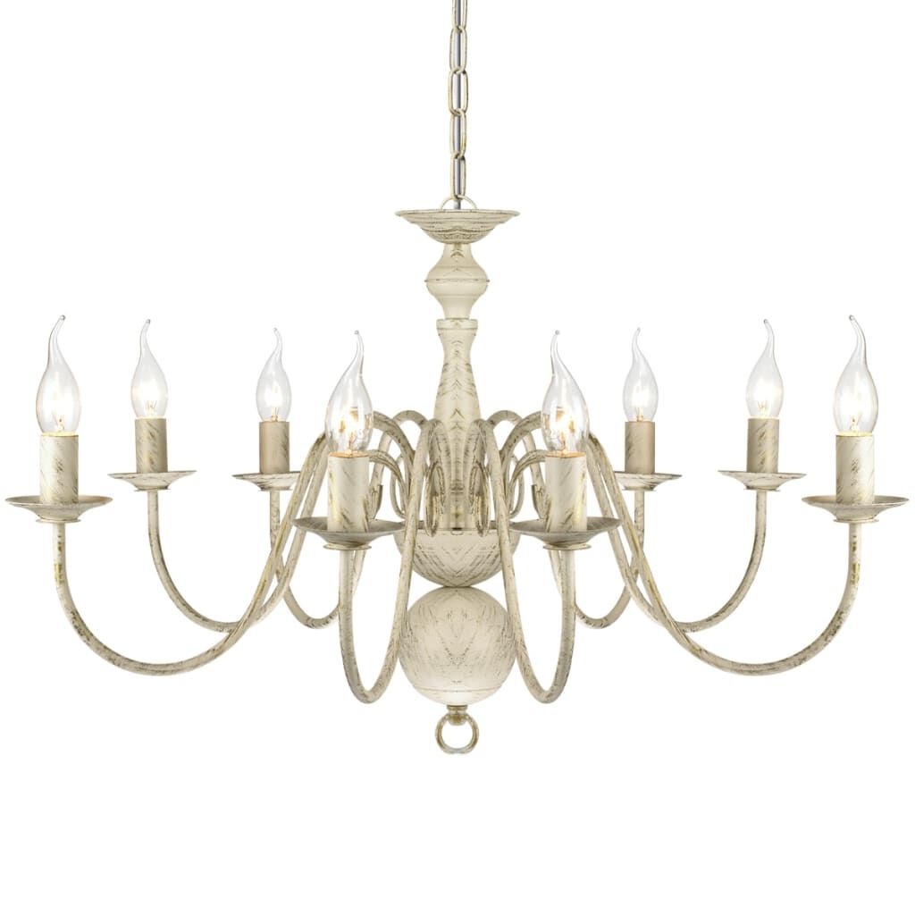 vidaXL Kroonluchter wit metaal 8 x E14 lampen