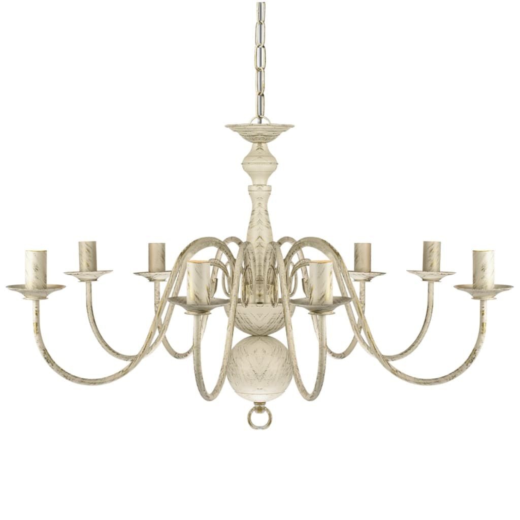 vidaXL Kroonluchter wit metaal 8 x E14 lampen