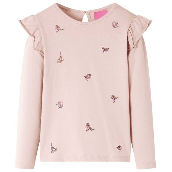 Kindershirt Roze Musjes Lange Mouwen - Maat 104 (46% Korting)