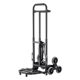 VEVOR Trappenwagen, 208 kg, inklapbaar, met dubbele handgreep, 6 wielen, 2 elastische touwen, voor transport, magazijn, luchthaven, winkelcentrum, verhuizing, kantoor, Zwart, Inklapbare handwagen voor
