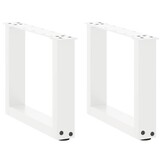 vidaXL Salontafelpoten 2 st U-vormig 30x(30-31) cm staal wit