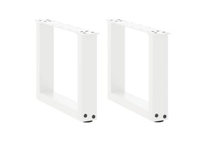 vidaXL U-vormige salontafelpoten (2 stuks) Staal Wit - 41% Korting