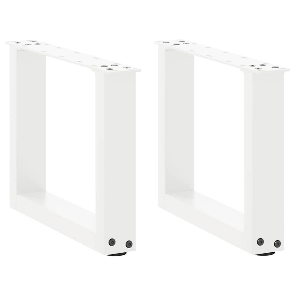 vidaXL Salontafelpoten 2 st U-vormig 30x(30-31) cm staal wit
