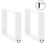 vidaXL Salontafelpoten 2 st U-vormig 30x(30-31) cm staal wit