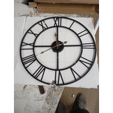 vidaXL Wandklok Ø50 cm ijzer zwart