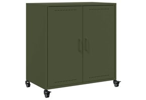 VidaXL Dressoir 68,5x39x72 cm Staal Olijfgroen - 34% Korting!