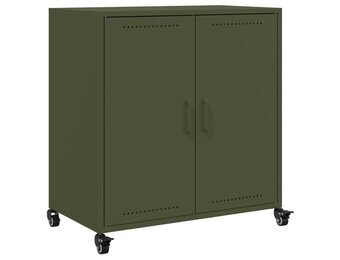 vidaXL Dressoir 68,5x39x72 cm staal olijfgroen
