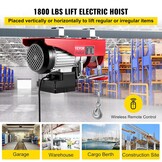 VEVOR Elektrische Kabeltakel Capaciteit 400kg/800kg 1450 W Elektrische Lier met Draadloze Afstandsbediening, Elektrische Hoist Winch Gelegeerd Staal en Aluminiumlegering voor Laden van Zwaar Materieel