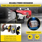 VEVOR Elektrische Kabeltakel Capaciteit 400kg/800kg 1450 W Elektrische Lier met Draadloze Afstandsbediening, Elektrische Hoist Winch Gelegeerd Staal en Aluminiumlegering voor Laden van Zwaar Materieel