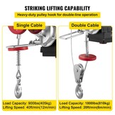 VEVOR Elektrische Kabeltakel Capaciteit 400kg/800kg 1450 W Elektrische Lier met Draadloze Afstandsbediening, Elektrische Hoist Winch Gelegeerd Staal en Aluminiumlegering voor Laden van Zwaar Materieel