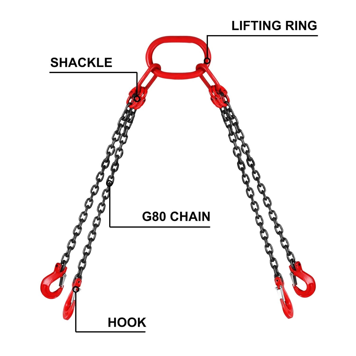 4-poots Hijsketting Sling 5T, 8mm, 1.5m - 34% Korting!
