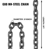 4-poots Hijsketting Sling 5T, 8mm, 1.5m - 34% Korting!