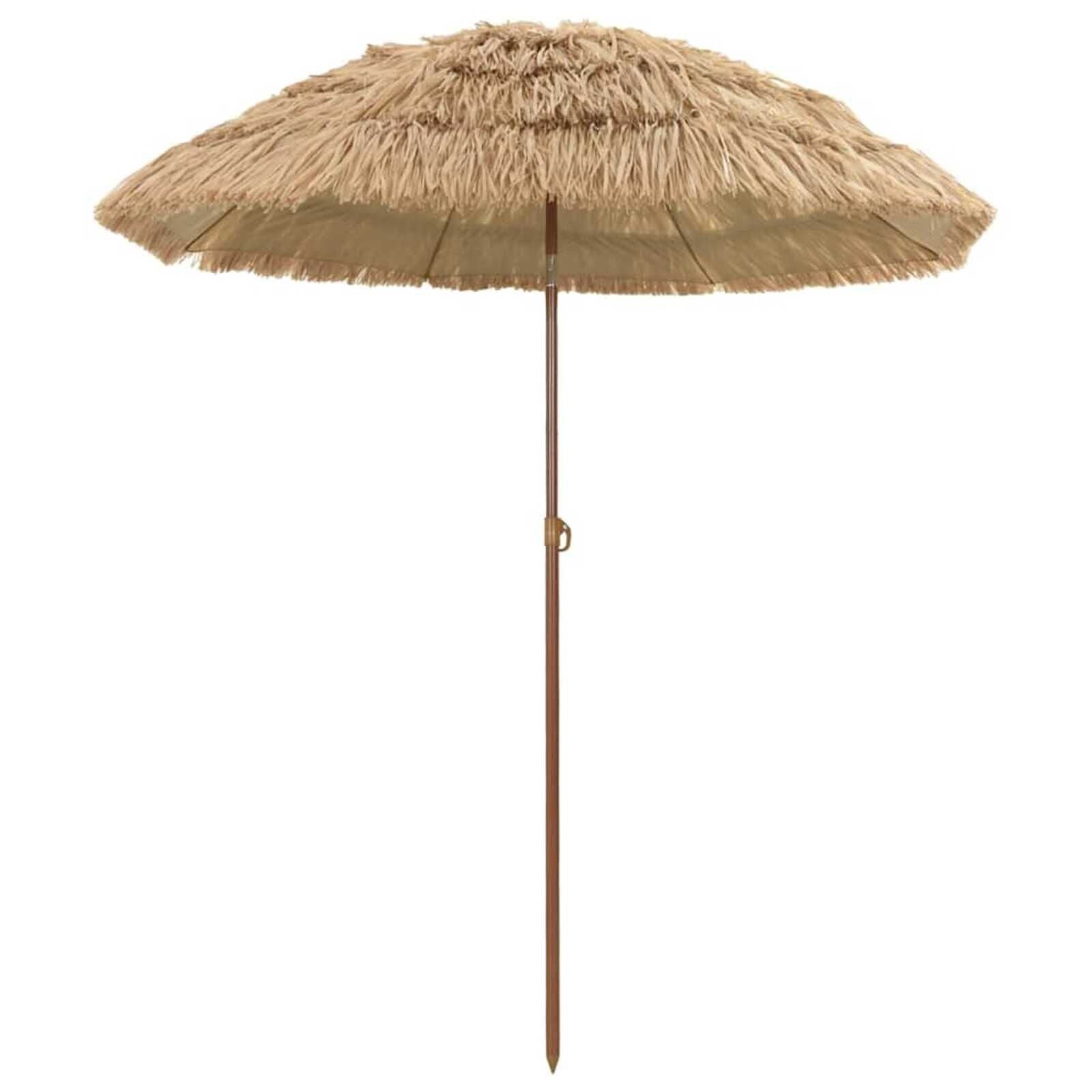 vidaXL Strandparasol Bruin Ø 160 x 196 cm Staal