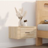 vidaXL Nachtkastjes 2 st wandgemonteerd 50x36x25 cm sonoma eikenkleur
