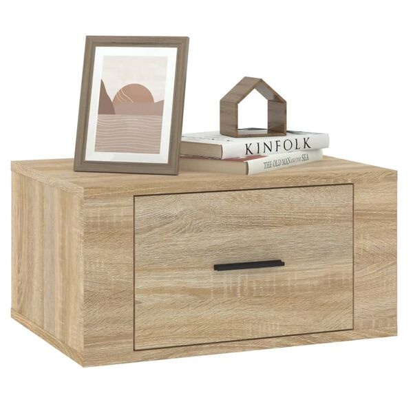 vidaXL Nachtkastjes 2 st wandgemonteerd 50x36x25 cm sonoma eikenkleur