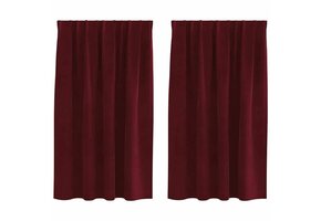 VidaXL Gordijnen - Wijnrood Fluweel 140x140 cm (2 stuks) - 52% Korting