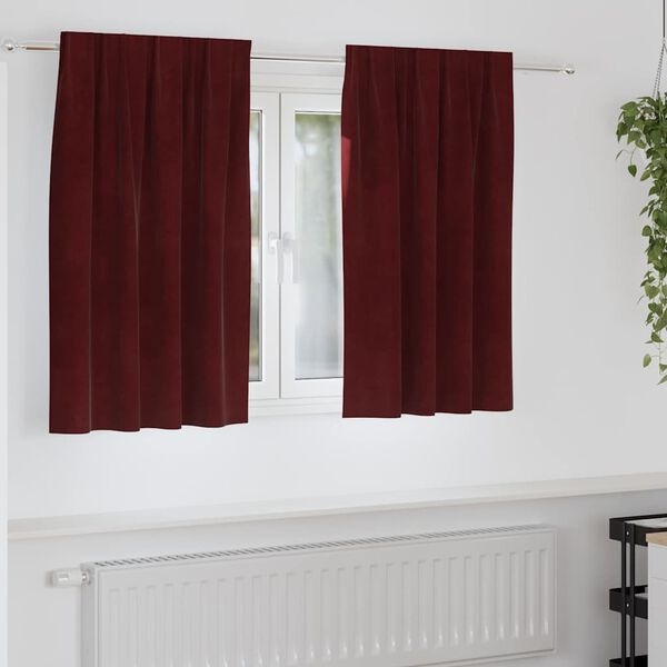 vidaXL Gordijnen Wijnrood Fluweel 140x140 cm (2 stuks) - 69% Korting!
