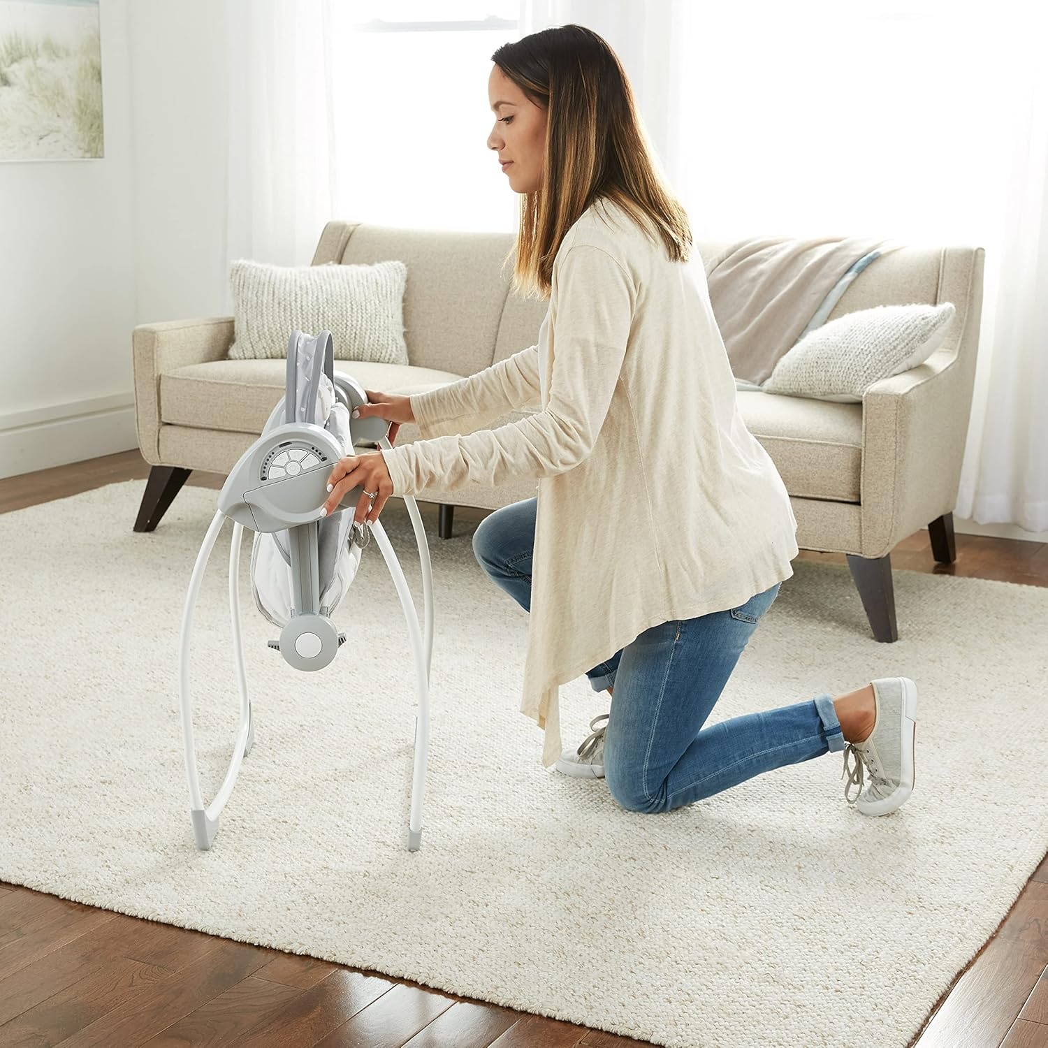 Ingenuity Comfort 2 Go Compacte Baby Schommelstoel - Cuddle Lamb (0-9 Maanden)