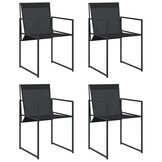 vidaXL Tuinstoelen 4 st staal en textileen zwart