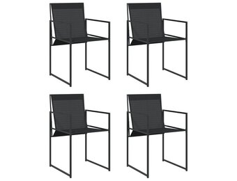 vidaXL Tuinstoelen 4 st staal en textileen zwart