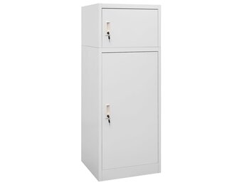 vidaXL Zadelkast 53x53x140 cm staal lichtgrijs