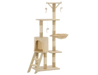vidaXL Kattenkrabpaal met sisal krabpalen 138 cm beige