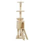 vidaXL Kattenkrabpaal met sisal krabpalen 138 cm beige