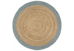 VidaXL Jute Vloerkleed Olijfgroen Rand 180cm - Handgemaakt - 29% Korting!