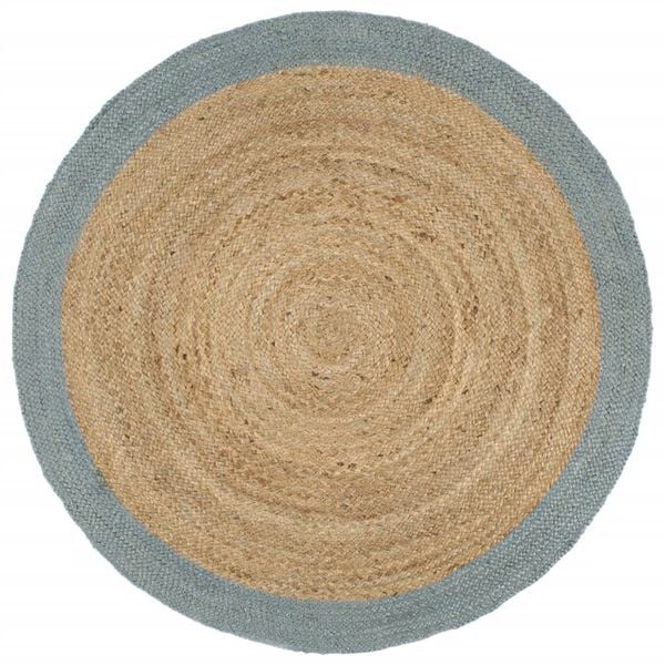 vidaXL Vloerkleed handgemaakt met olijfgroene rand 180 cm jute