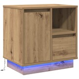vidaXL Nachtkastje met lade artisanaal eikenkleurig 50 x 34.5 x 50 cm.
