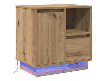 vidaXL Nachtkastje met lade artisanaal eikenkleurig 50 x 34.5 x 50 cm.