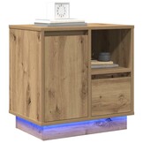 vidaXL Nachtkastje met lade artisanaal eikenkleurig 50 x 34.5 x 50 cm.