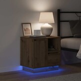 vidaXL Nachtkastje met lade artisanaal eikenkleurig 50 x 34.5 x 50 cm.