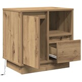 vidaXL Nachtkastje met lade artisanaal eikenkleurig 50 x 34.5 x 50 cm.